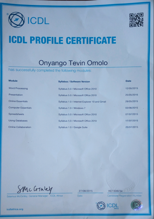 certificate