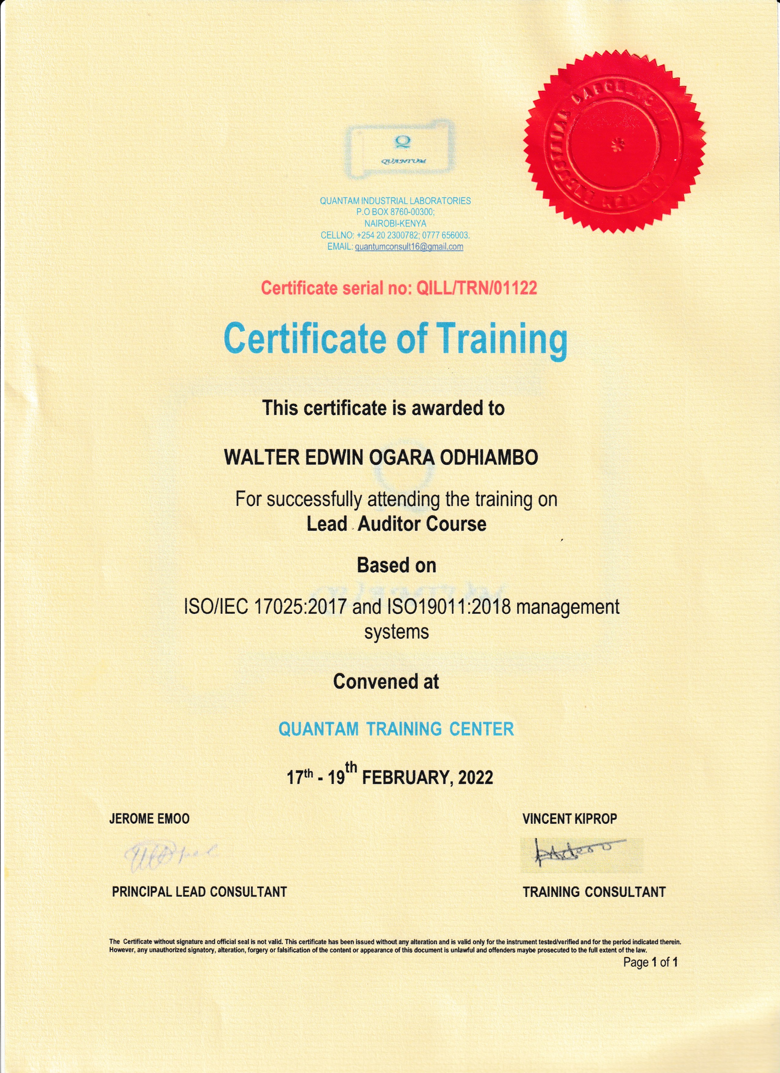 certificate